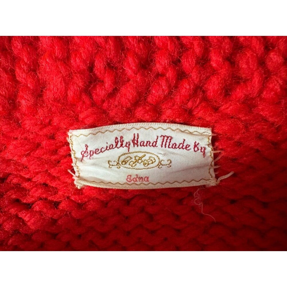 Cowichan Handmade Knit Shawl Collar Zipup Sweater Sz XL Ford Model T Car Vintage - Picture 2 of 5